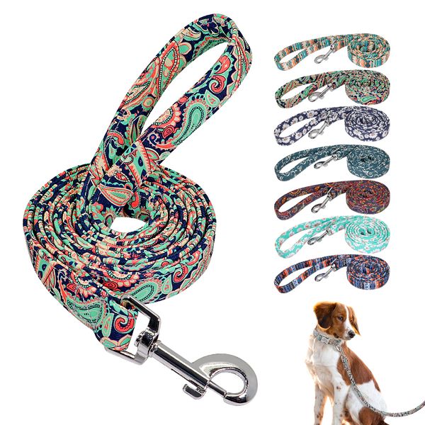 

7-color nylon lead printing pet chihuahua walking training small and medium sized karin dog with rope