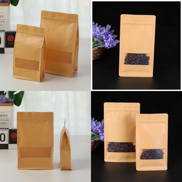 

coffee beans bread biscuit packaging spot octagonal packing bag tea snacks kraft paper custom food grade material package bags 156 k2