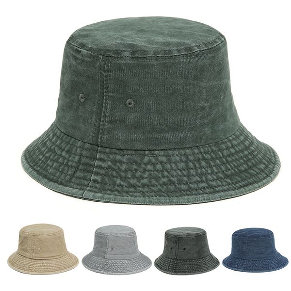 

denim bucket hat cotton casual washed fabric sunshine sun-proof winter hat spring autumn woman and man trendy fashion