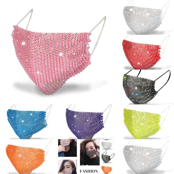 

sequins designer fashion face black white sunscreen mask with diamond masks trendy rhinestone facemask 2 nteqh