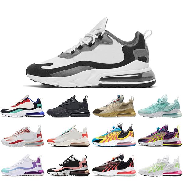 

2020 new react men women running shoes sunny yellow triple white black bight orange sliver blue neon right violet mens trainer sport sneaker, White;red