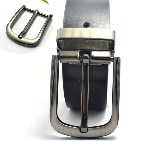 

1pcs 40mm zinc alloy men's casual end heel bar single pin half buckle for leather belt, Slivery;black