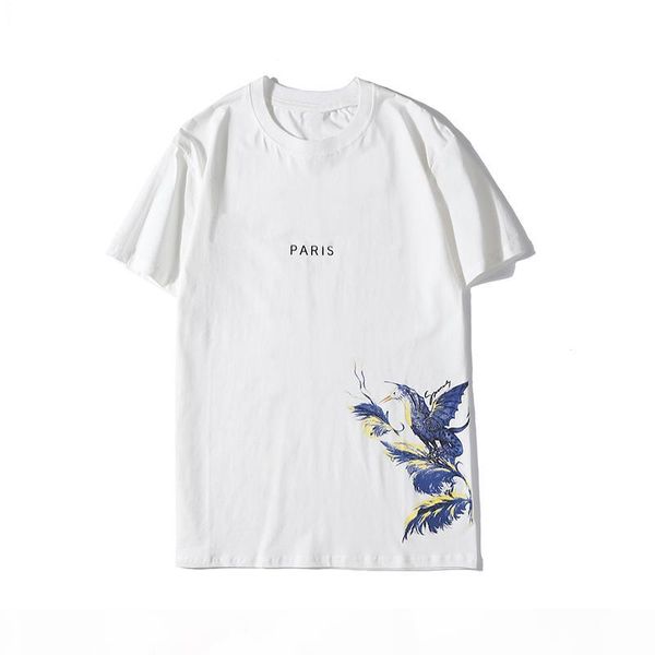 

mens stylist t shirt hip hop bird printing stylist t shirt short sleeve men women t shirt polo size s-xxl, White;black