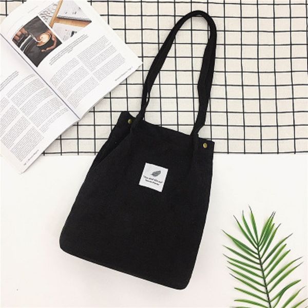 

2020 women solid corduroy shoulder bags shopping bag tote package crossbody bags purses casual handbag for women bookbag