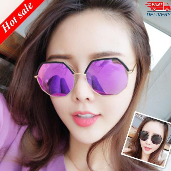 

new european and american trend wild irregular polygon street spolarized sunglasses female concave shape sunglasses, White;black