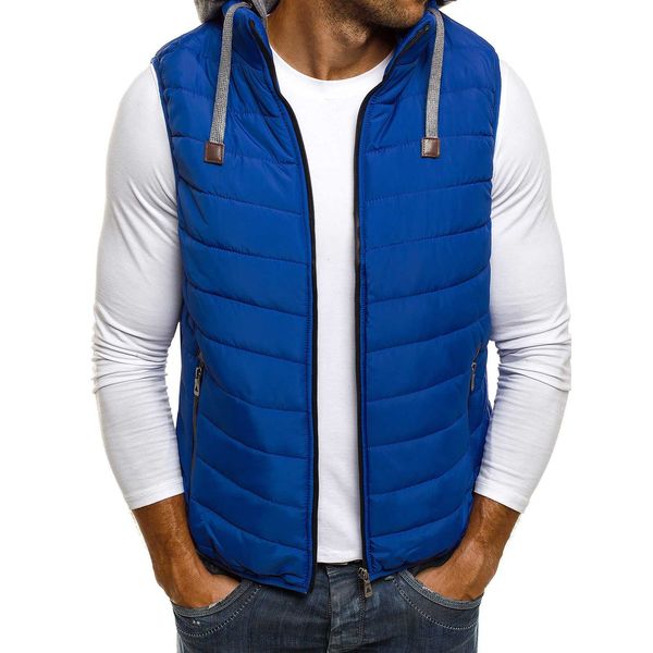 

2019 simple atmosphere men's hooded cotton vest 7586, Black;white