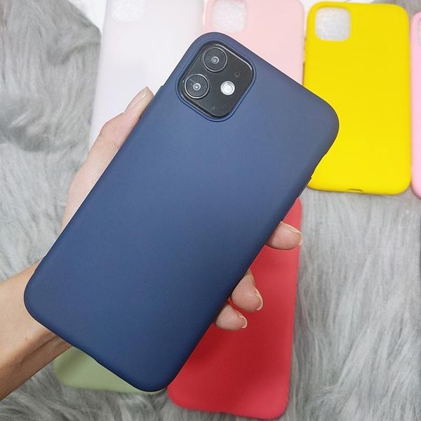 

for iphone 12 sile solid color phone case for iphone 12 pro soft cover candy color 12 mini pro q jlljhz