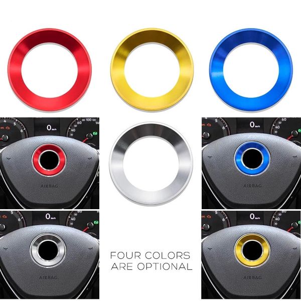 Auto Styling Lenkrad Embleme Ring Fall Für Volkswagen Golf 6 7 Polo CC Tiguan VW Passat Dekoration Aufkleber Abdeckung zubehör