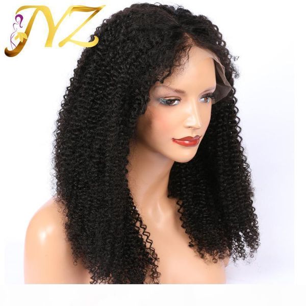 

kinky curly lace front wig human hair wigs for black women jyz lace front human hair wigs pre plucked hairline with baby, Black;brown