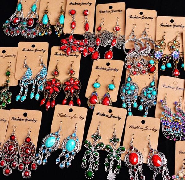 

resin / water drill vintage jewelry earrings crystal gemstone tassels long earrings for women sway about hanging earrings, Silver