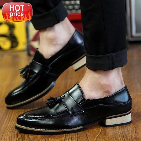 

four seasons pointed men formal business brogue shoes luxury men's dress shoes male casual leather wedding party loafers #pr2q
