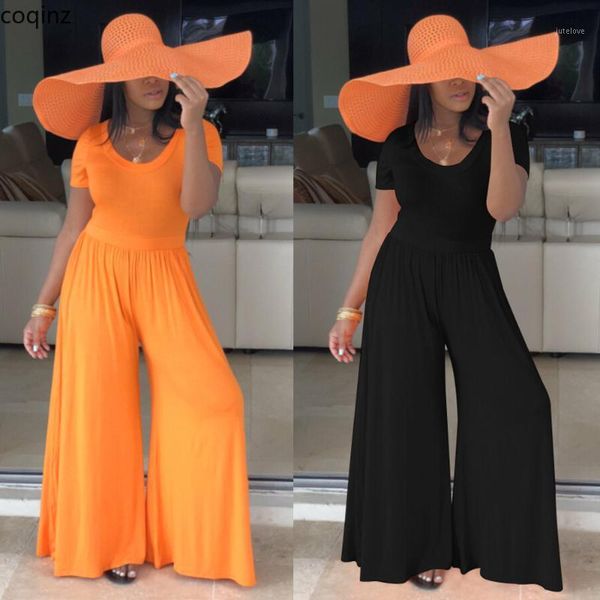 

summer 2020 plus size wide leg jumpsuit women rompers womens jumpsuits body woman jumpsuite overalls bodysuit streetwear k87871, Black;white
