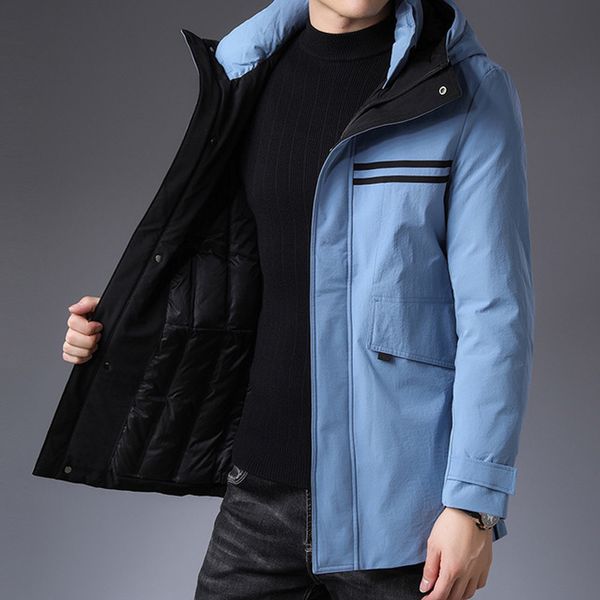 

2020 winter coat from the casual new men with thick hood long fur jacket warm snowwear down jackets up6o, Black