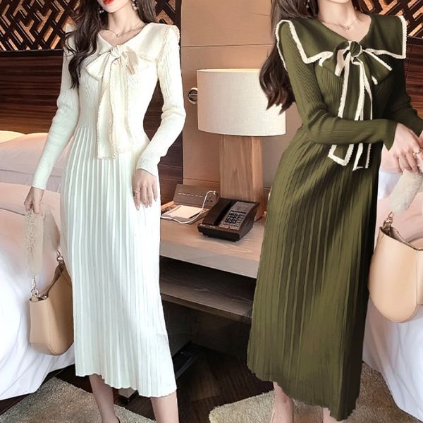 

2021 new female korean style fine-fitting flounce garnishing lace up to dress, winter yrri, Black;gray