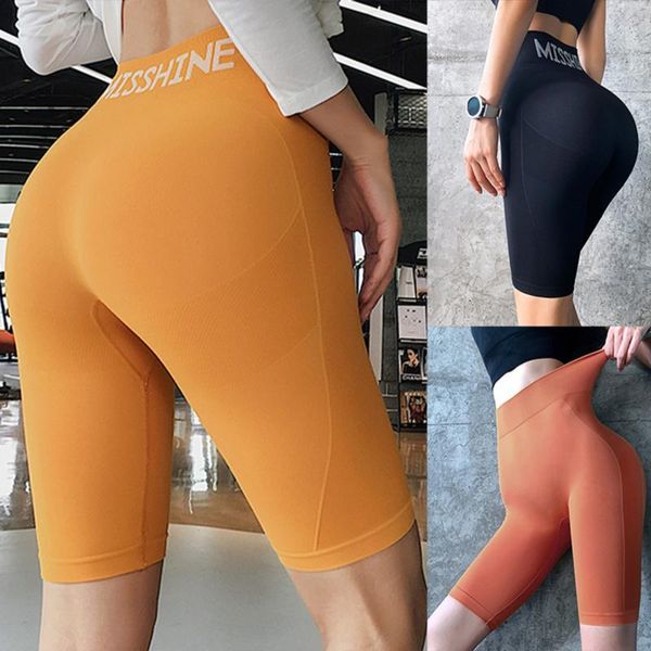 

gym sports shorts women high waist energy seamless yoga shorts push up hip gym fitness sports leggings, White;red