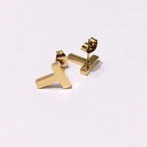 

fashion designer alphabet earring women luxury letter t stud earrings lady rose gold silver earrings fine jewellery sweetheart gifts, Golden;silver
