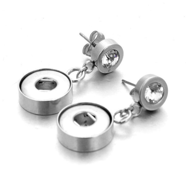 

new snap jewelry stainless steel 12mm snap earrings fashion mini button stud earrings for women diy snap bbyibu, Golden