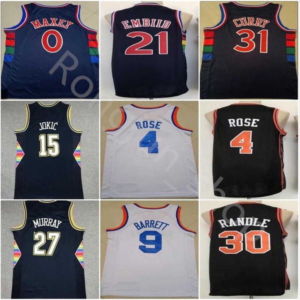 

2022 diamond 75th anniversary basketball jersey stitched men tyrese maxey seth curry joel embiid nikola jamal murray jokics rj barrett, Black;red