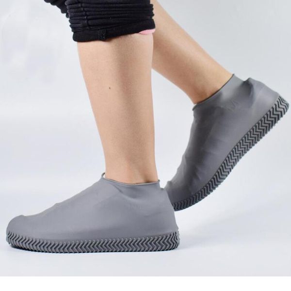 

sile overshoes reusable waterproof rainproof men shoes covers rain boots non-slip washable wear-resistant re bbyejs