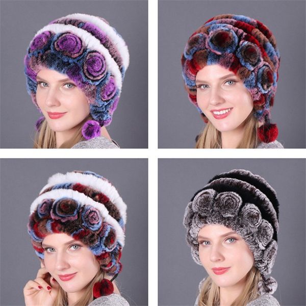 

protection ear thick rabbit skin rex hair fur three ball autumn and winter round hat, male women, hat of wool, Blue;gray