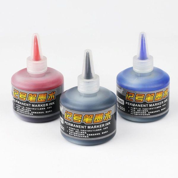

1 bottle 50ml refill ink for refilling inks marker pen black red blue 3 colors1