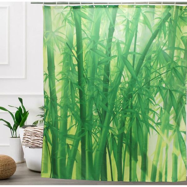 

11.11 горячая распродажа распечатать свой шаблон, пользовательский бамбуковый душевой занавесел полиэстер из ткани ванны для ванны водонепро