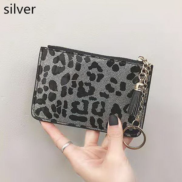 

new leopard zipper women designer short key wallets lady fashion casual zero purses female clutchs with card, Red;black
