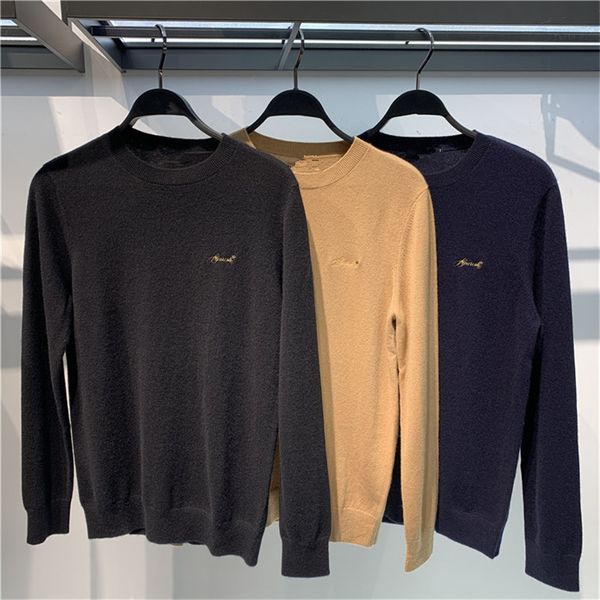 

2021 white black pattern dark blue and kaki gold embroidered color with five-pointed star letters cashmere sweater ypcs