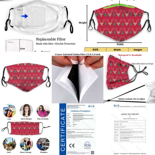 

xmas with cute filter, merry deers christmas dust trees mouth face mask for kids anti was z372