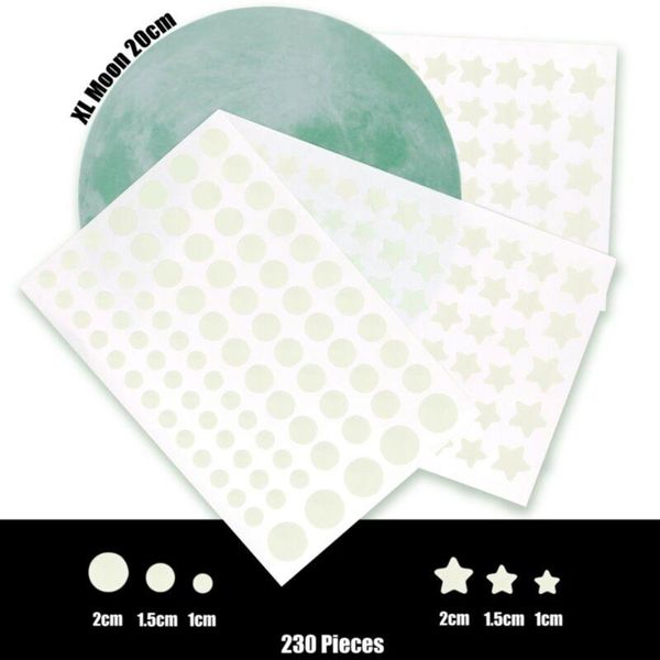 

wall stickers ornament pack 230pcs glow in the dark gift room