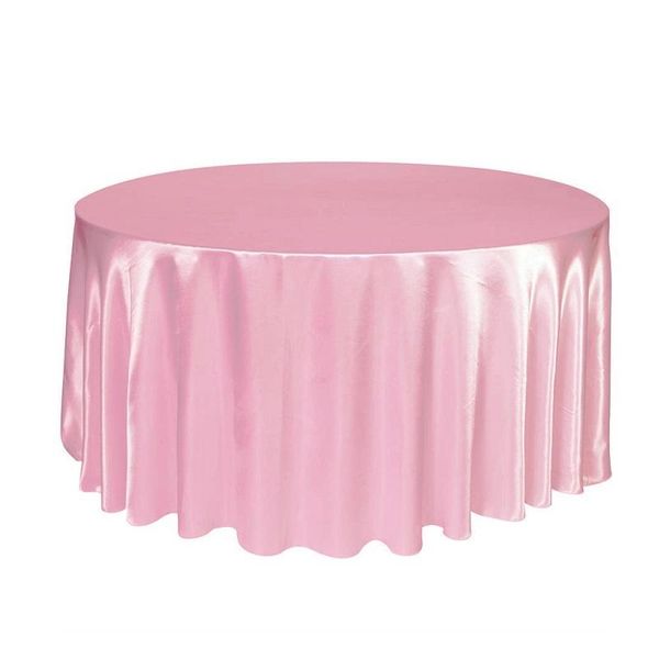 

1pcs 90 108 120round satin tablecloth for wedding party restaurant banquet decorations 9colors wholesale 1pcs satin discount jllzyo