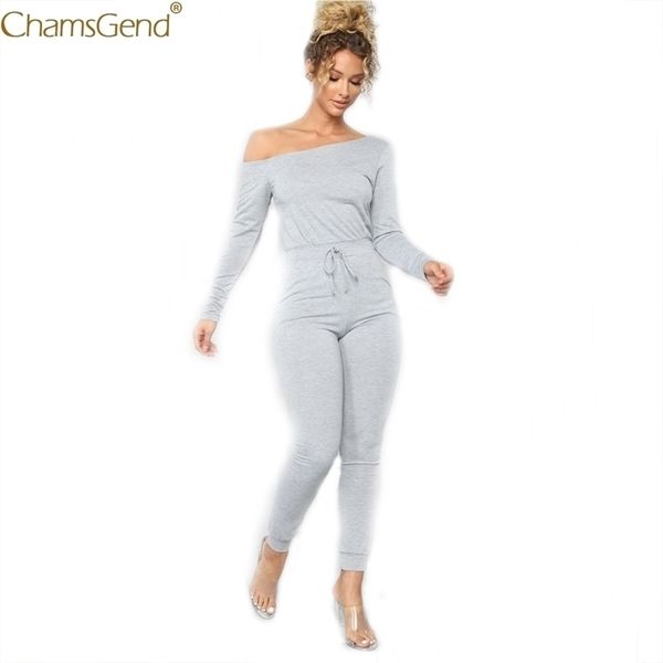 

spring casual off shoulder long sleeve women jumpsuit high waisted solid female playsuit mar y200904, Black;white