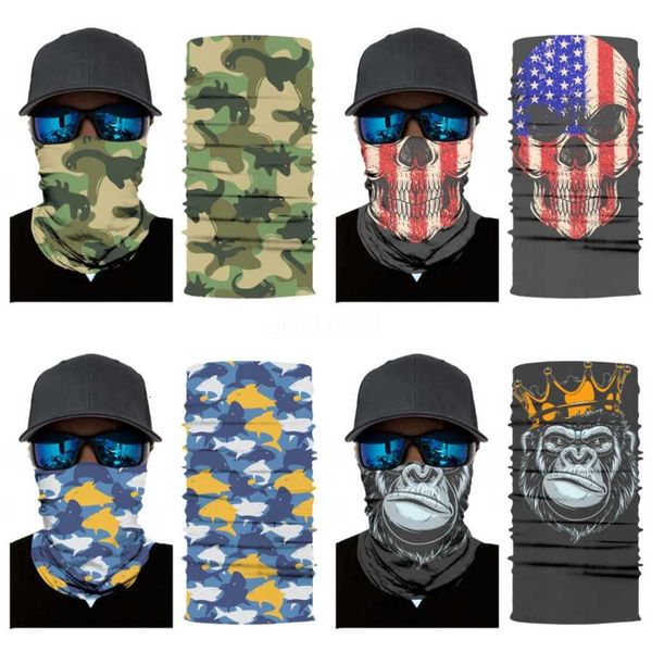 

riding scarves multifunctional outdoor cycling masks skull scarf magic turban sunscreen hair band riding cap multi styles zza2132#450, Blue;black