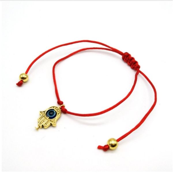 

10pcs/lot hamsa hand string evil eye lucky new red cord adjustable bracelet gift