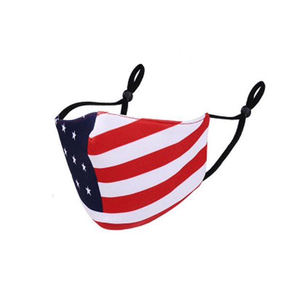 

masks factory polyester cotton face adjustable washable reusable american flag printed dustproof mask zza2143 500pcs