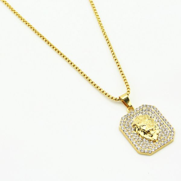 

hiphop lion quality head pendants fashion high 78cm long gold-color plated statement necklace chain jewelry gold chains