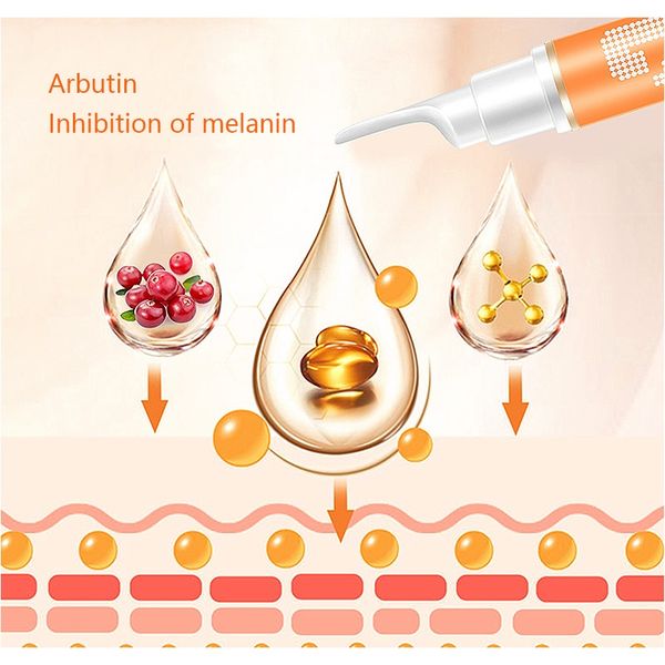 

15g instant blemish remover gel essence vc whitening freckle serum brighten skin care dark spots melanin remover makeup tool kit sqcsfs
