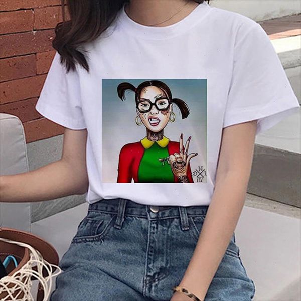 

gesture printing t shirt womens spoof harajuku t shirt fashion graphic cute tee aesthetic shirt women casual white