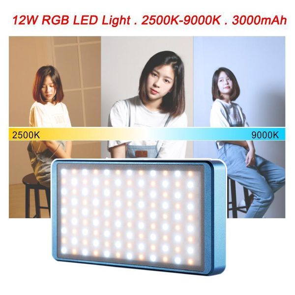 

flash heads falconeyes 12w rgb led light for video vlog pography 2500k-9000k 3000mah portable mini pocket on camera magnetic fill light1