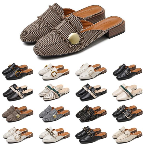 

new designer women slides slippers womens all-match sandals white black slide slipper flat flip flops size 35-39