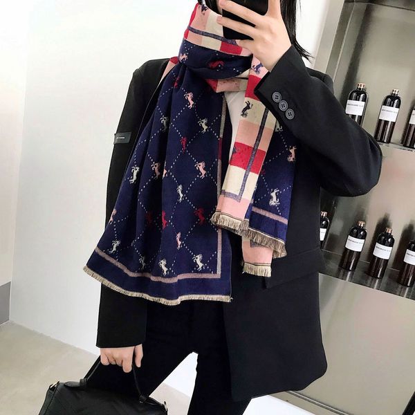 

new cashmere scarf for women in autumn and winter of 2021 klwe, Blue;gray