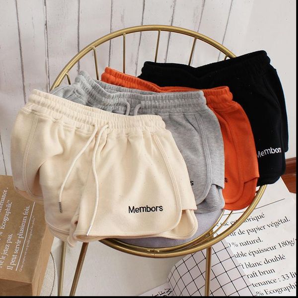 

women short pant summer casual lady all match loose solid soft cotton leisure female workout waistband skinny stretch shorts, White;black