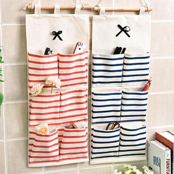 

storage bags wall door waterproof hanging bath linen cotton sundries folding underwear socks sorting bag organizer1