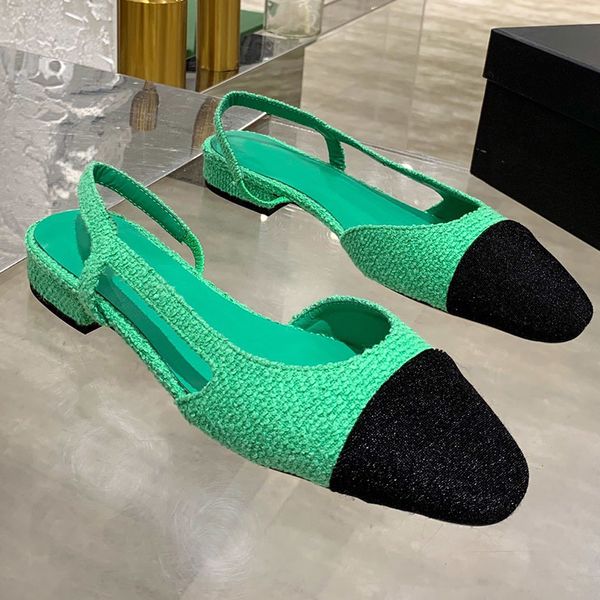 

2020 summer flat women's sandals simple color bright buckle studded beach shoes t3od, Black