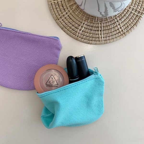 

2021 new small makeup bag lipstick storage portable travel cosmetic pouch candy color make up organizer women canvas beauty case1