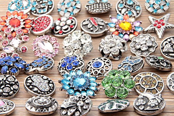 

button jewelry 18mm metal rhinestone buttons fit snap bracelet bangles necklaces dhl free