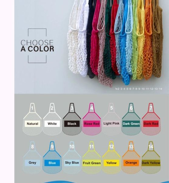 

woven shopping handbags shopper tote mesh net cotton string fruit bags handbag reusable home storage bag dhf13325out
