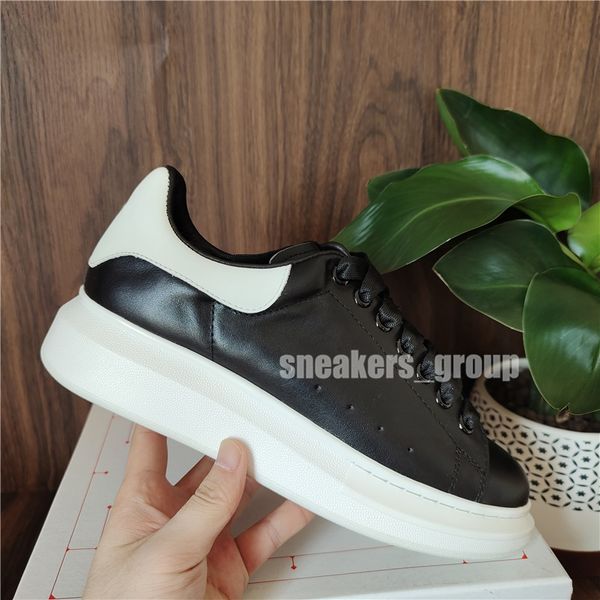

2021 new arrival designer shoes genuine leather sneaker luxury mens women fashion white leather platform shoes flat casual shoes, Black