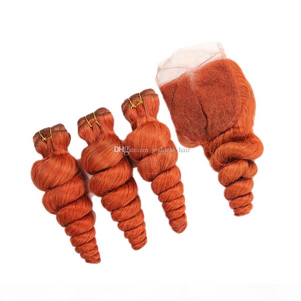 

new arrival loose wave lace closure with virgin malaysian hair weaves 4pcs lot orange 350 loose wave 3bundles extensions with lace closure, Black