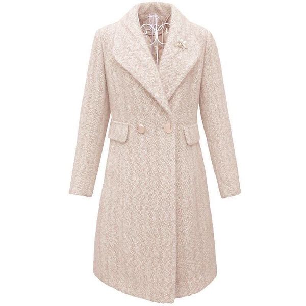 

2021 new high-end mink women's winter clothes new fashion intellectual all-match woolen elegant thin gold velvet coat umji, Black